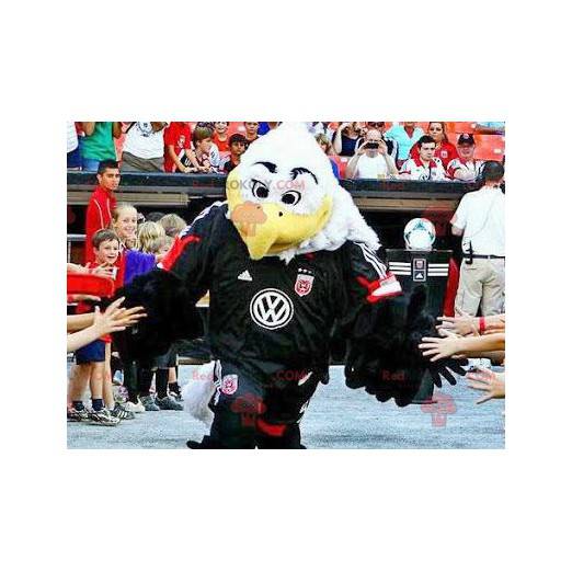 Vit och gul örnmaskot i sportkläder - Redbrokoly.com