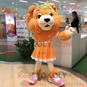 Peach Lion maskotdraktfigur...