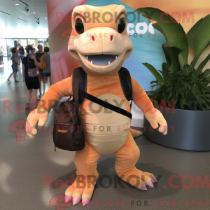 Peach Komodo Dragon mascot...