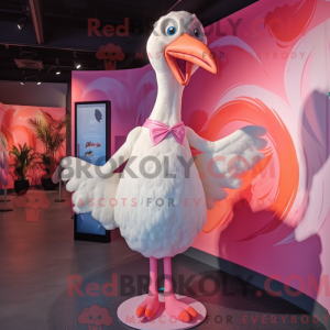 Hvid Flamingo maskot...