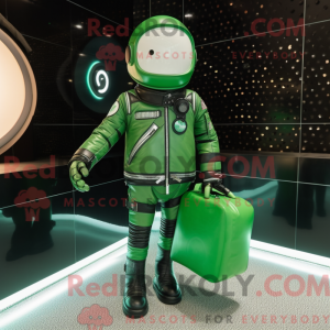 Grøn Astronaut maskot...