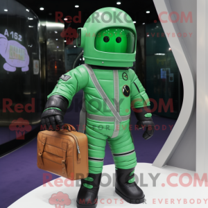 Grøn Astronaut maskot...