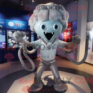 Sølv Kraken maskot kostume...