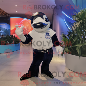 Crème orka-mascottekostuum...