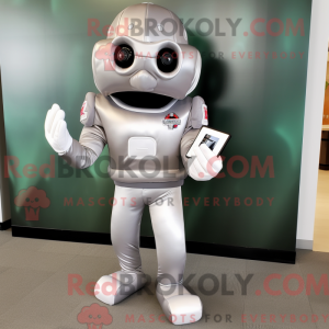 Zilveren mascottekostuum...