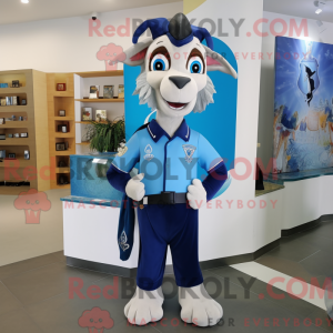 Blå ged maskot kostume...