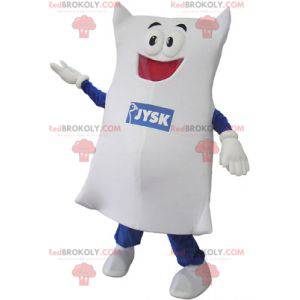 Giant white pillow mascot. Cushion mascot - Redbrokoly.com