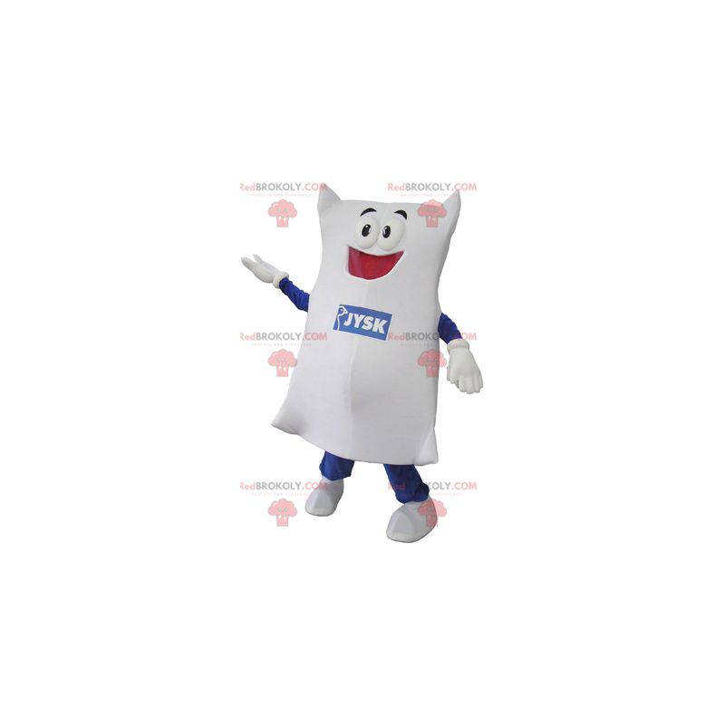 Giant white pillow mascot. Cushion mascot - Redbrokoly.com