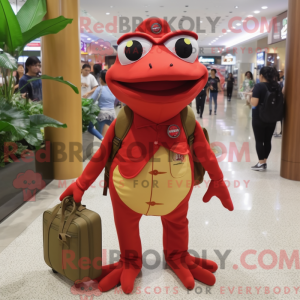 Red Frog-maskotdraktfigur...