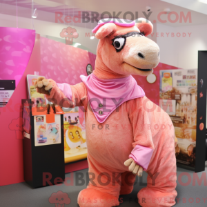 Pink Camel mascottekostuum...