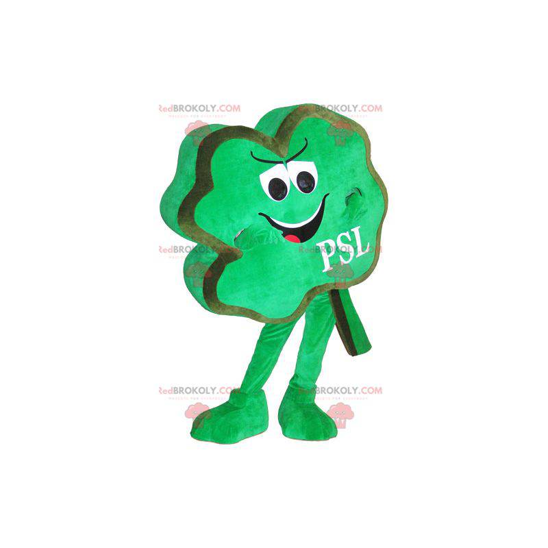 Juguetón mascota verde trébol de cuatro hojas - Redbrokoly.com