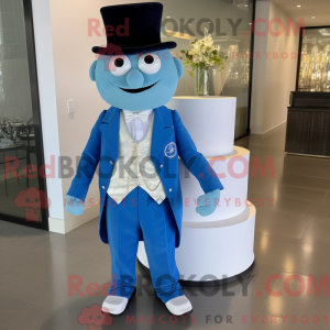 Blå bryllupskake maskot...