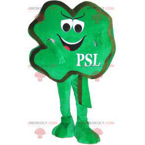 Playful green four leaf clover mascot - Redbrokoly.com
