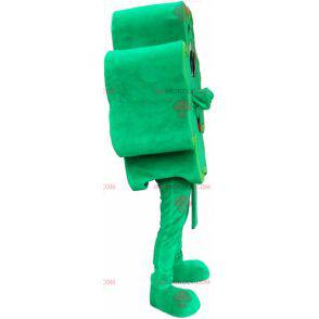 Mascotte de trèfle à quatre feuilles vert espiègle -