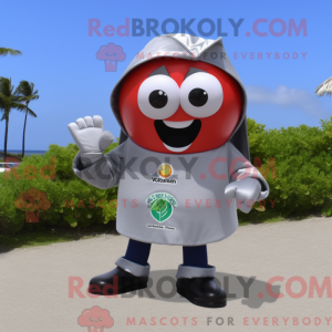 Sølv tomat maskot kostume...