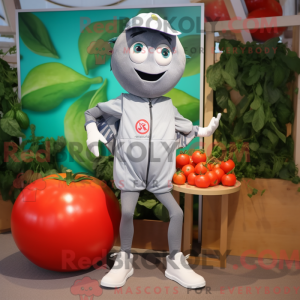 Sølv tomat maskot kostume...