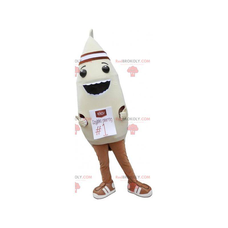 Beige en bruin gestoomde ravioli mascotte - Redbrokoly.com
