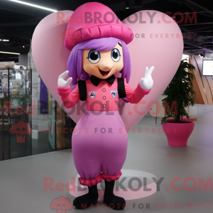 Pink Heart maskot kostume...