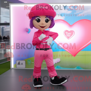 Pink Heart-maskotdraktfigur...
