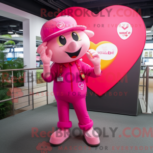 Pink Heart-maskotdraktfigur...