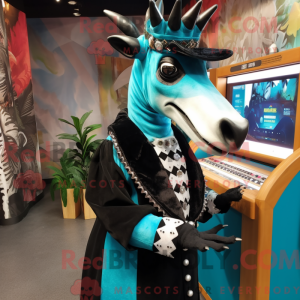 Turquoise Okapi mascot...