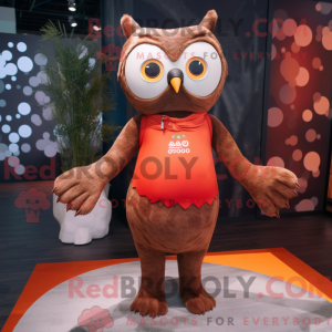 Rust Owl maskotdraktfigur...