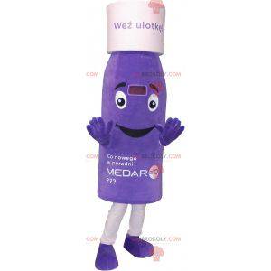 Mascota de la botella púrpura. Mascota de loción -