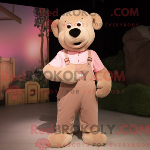 Tan Pink maskot kostume...