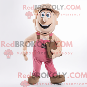Tan Pink maskot kostume...