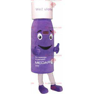 Mascota de la botella púrpura. Mascota de loción -