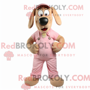 Tan Pink maskot kostume...