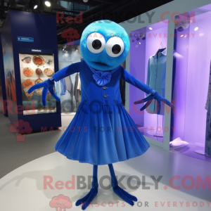 Blauwe Spin mascottekostuum...