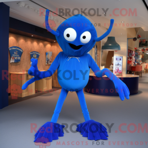 Blauwe Spin mascottekostuum...