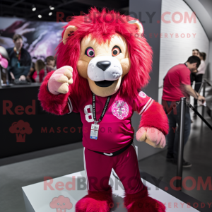 Magenta Tamer Lion maskot...