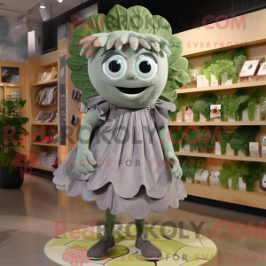 Gray Cabbage Leaf maskot...
