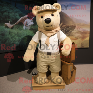 Beige Bear mascot costume...