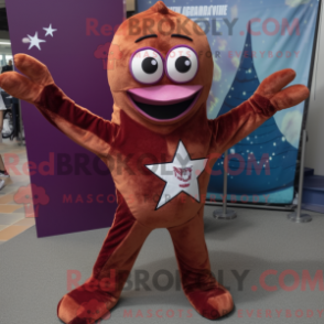 Fantasia de mascote Estrela-do-mar marrom com biquíni e abotoaduras - Mascotes estrela do mar - REBROKO_223648 - RedBrokoly.com