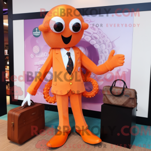 Oransje Octopus maskot...