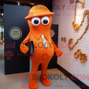Orange Octopus maskot...