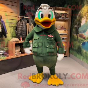 Waldgrüne Ente Maskottchen...