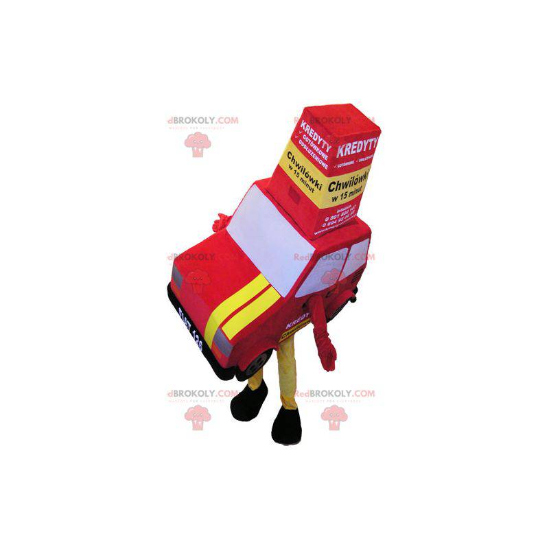 Giant red and yellow car mascot. Vehicle mascot - Redbrokoly.com