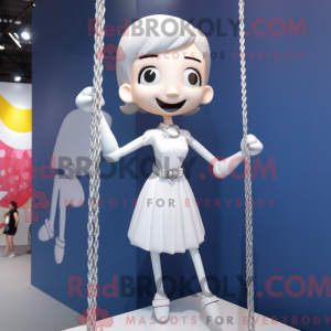 White Trapeze Artist mascot...