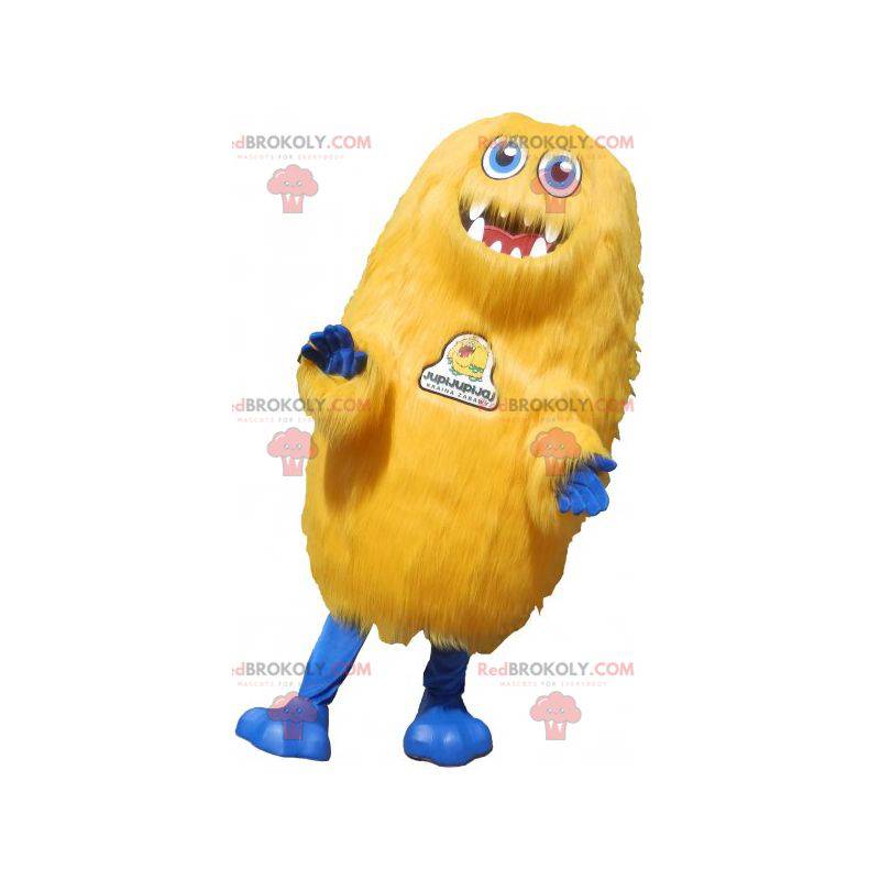 Big yellow monster mascot. Fantastic creature mascot -