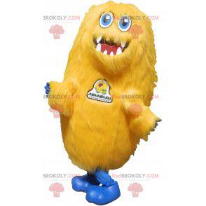 Big yellow monster mascot. Fantastic creature mascot -