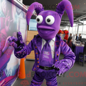 Lilla hummer maskot kostume...