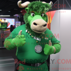 Green Bull maskot drakt...