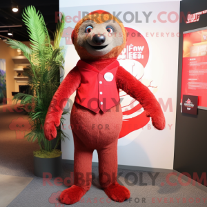 Red Sloth maskotdraktfigure...