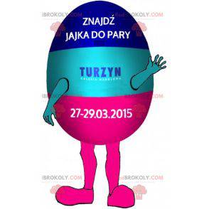 Blaues und rosa Pillenmaskottchen. Drogenmaskottchen -