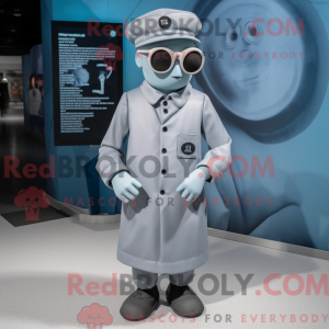 Grå Doctor-maskotdraktfigur...