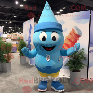 Blue Ice Cream Cone maskot...
